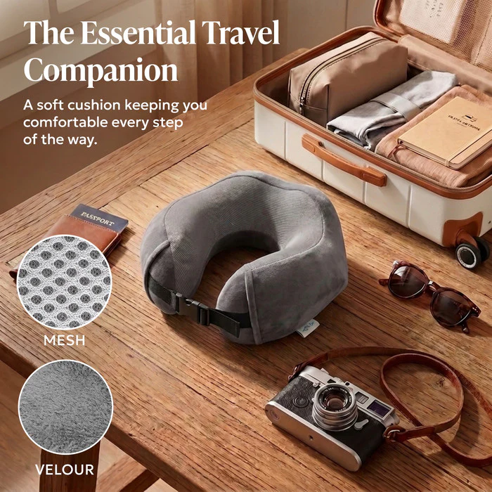 Memory Foam Travel Pillow - Gunmetal - Image 8