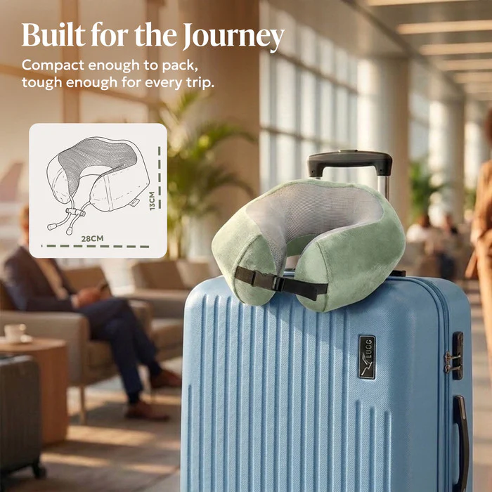 Memory Foam Travel Pillow - Sage Green - Image 6