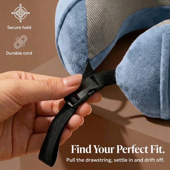 Memory Foam Travel Pillow - Slate Blue - Image 5