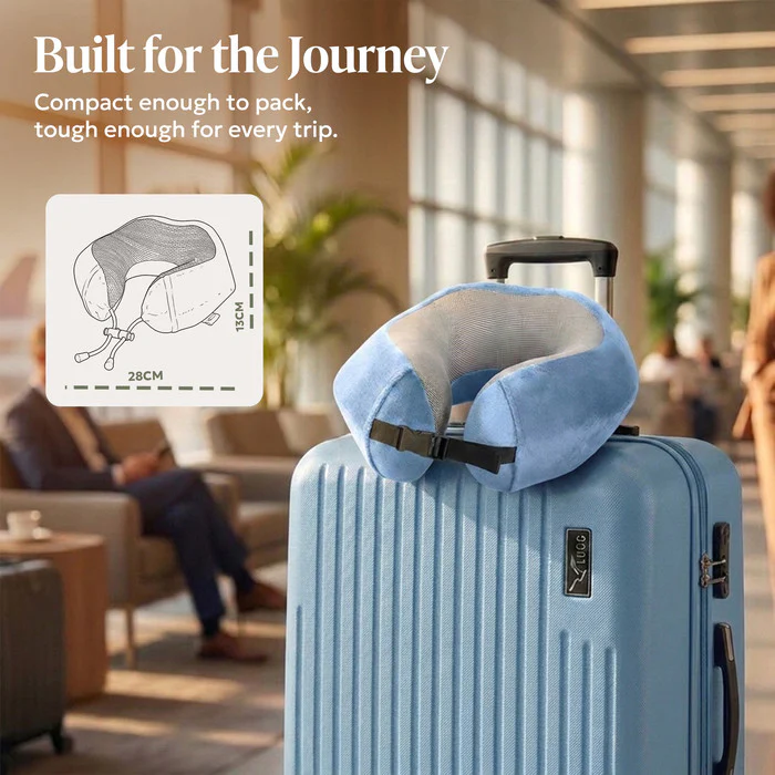 Memory Foam Travel Pillow - Slate Blue - Image 6
