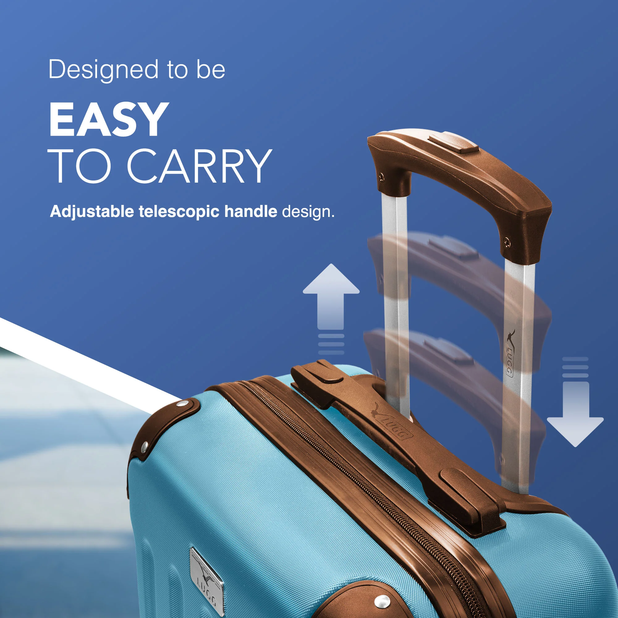 15" Skywander Cabin Bag - Blue & Brown - Image 3