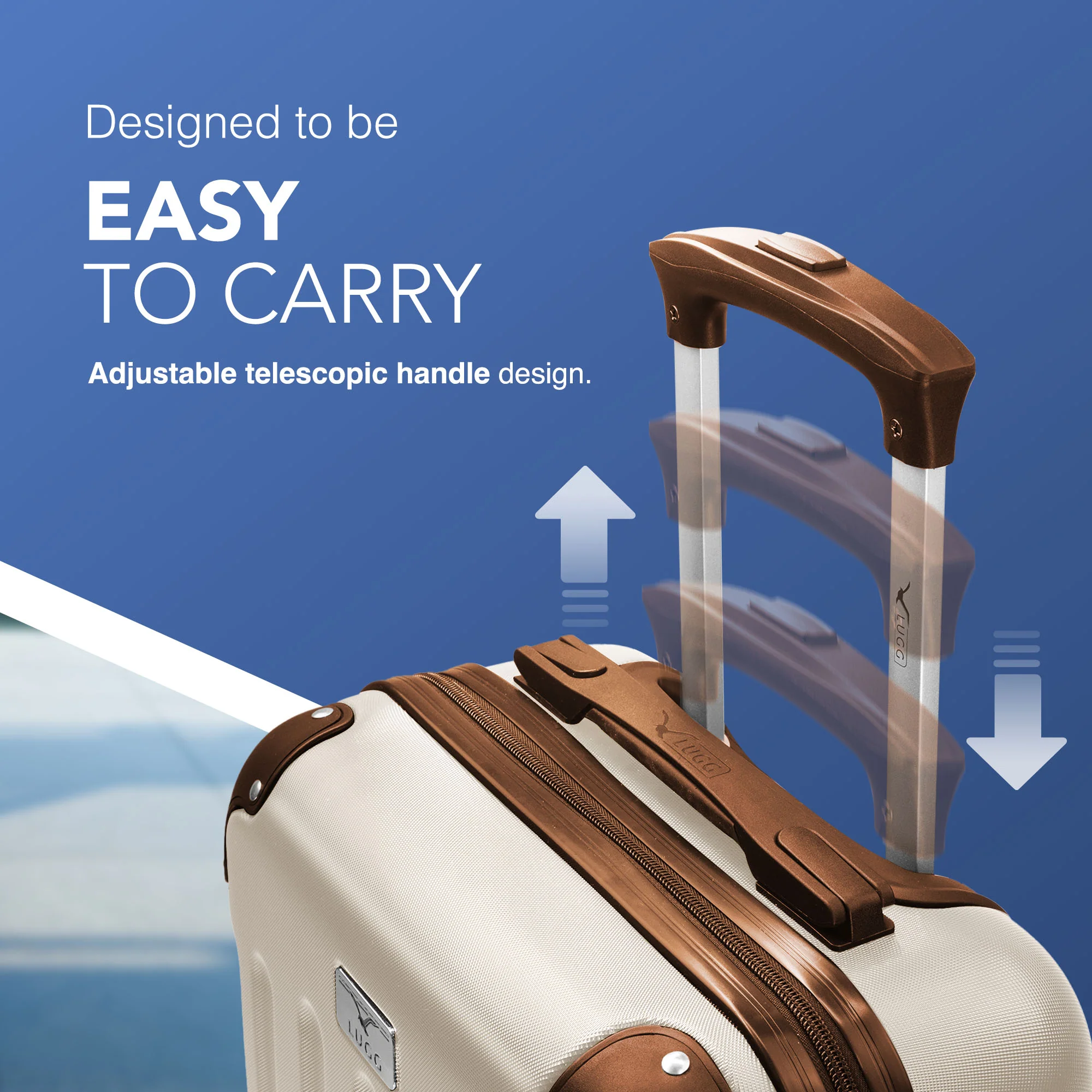 15" Skywander Cabin Bag - Cream & Brown - Image 3