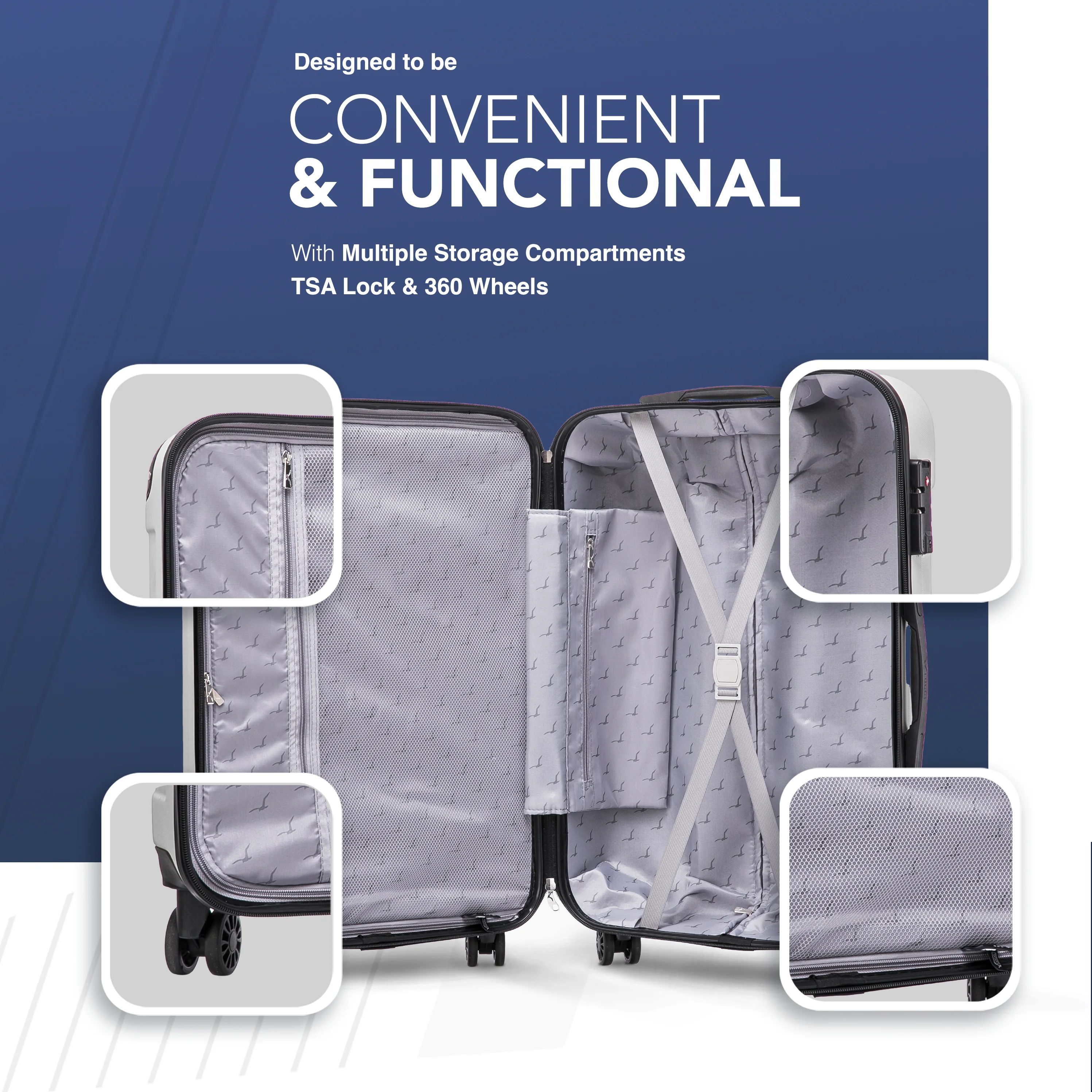 20" Skywander Cabin Suitcase - Beige - Image 6