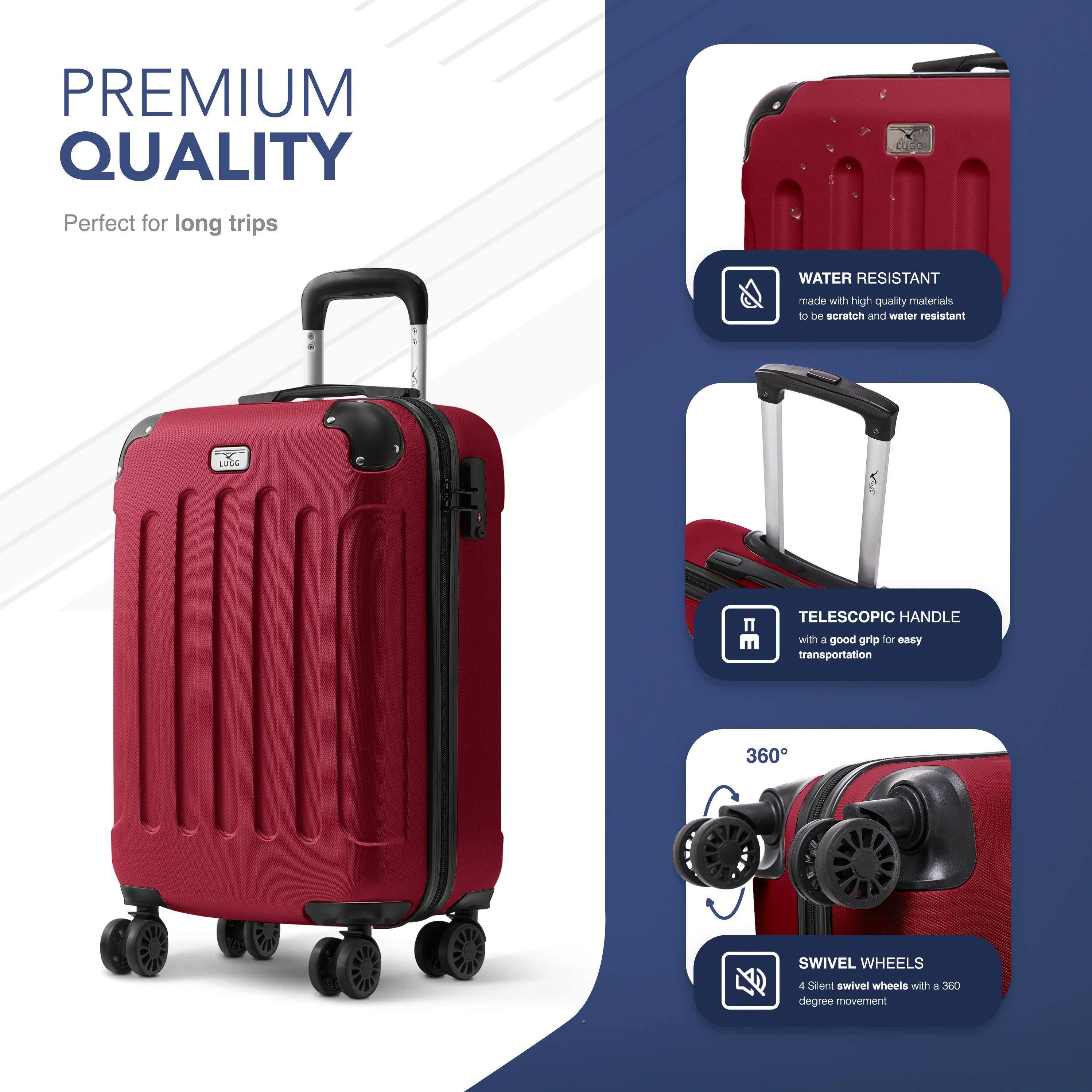 20" Skywander Cabin Suitcase - Burgundy - Image 4