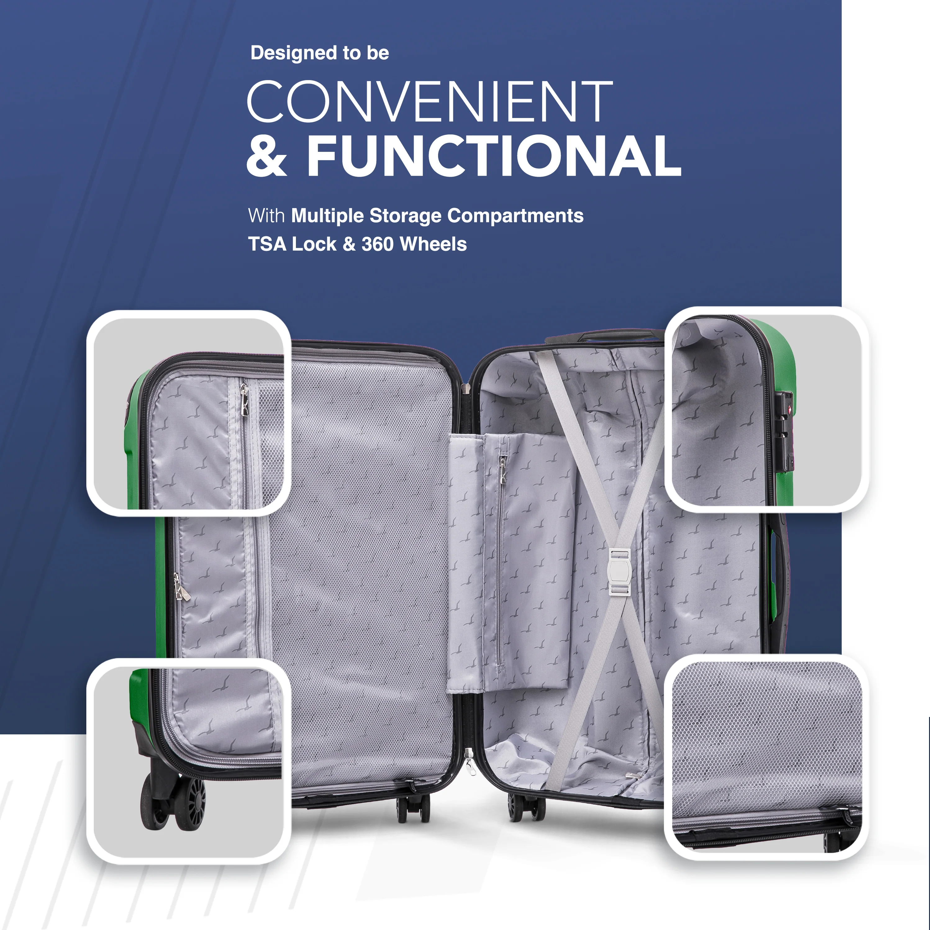 20" Skywander Cabin Suitcase - Khaki - Image 2