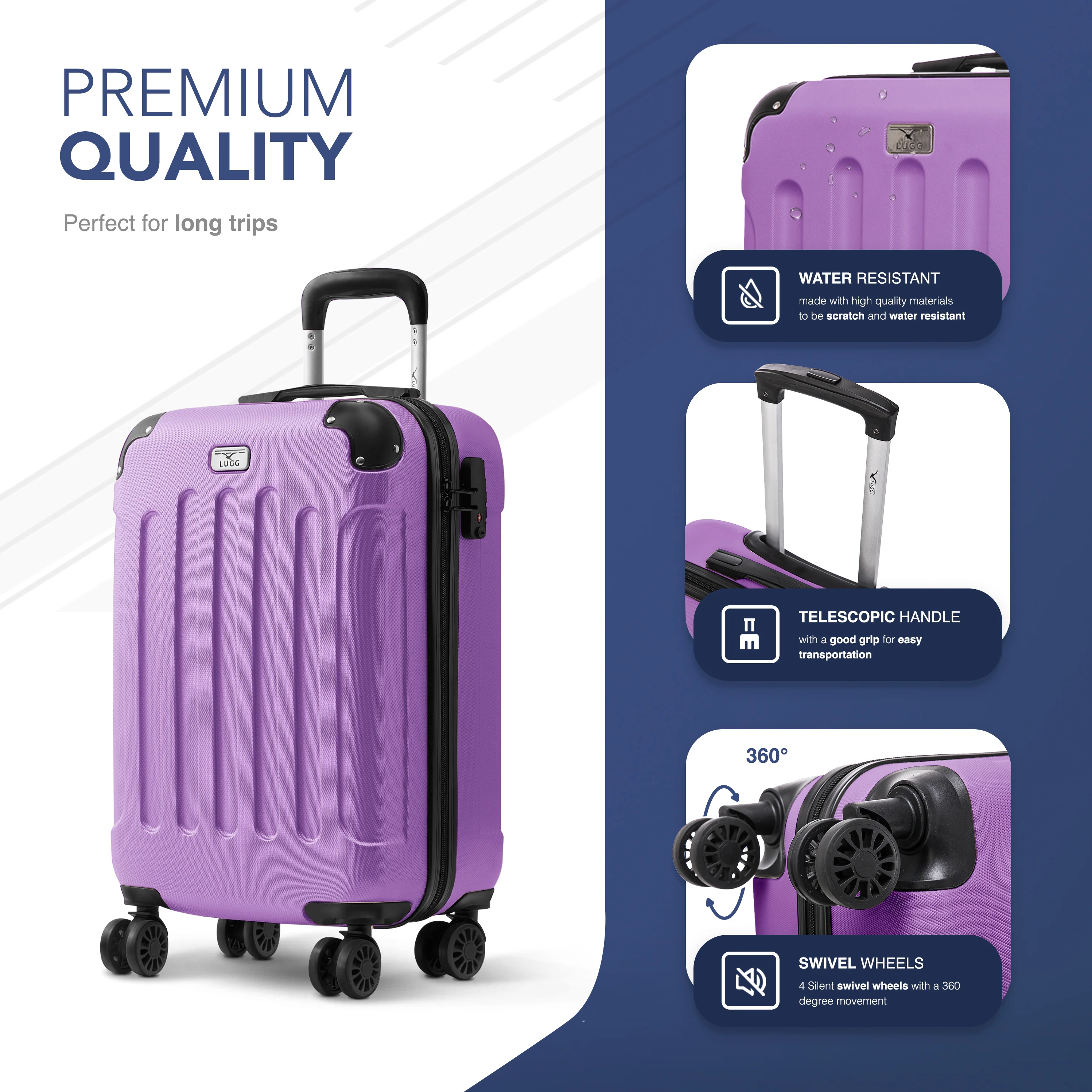 20" Skywander Cabin Suitcase - Lavender - Image 6