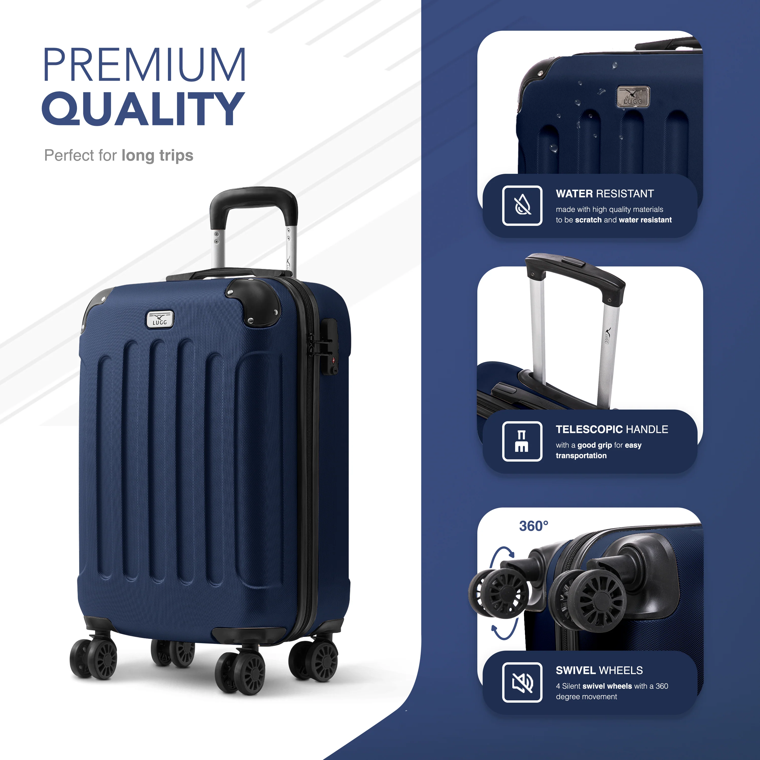 20" Skywander Cabin Suitcase - Midnight Blue - Image 6