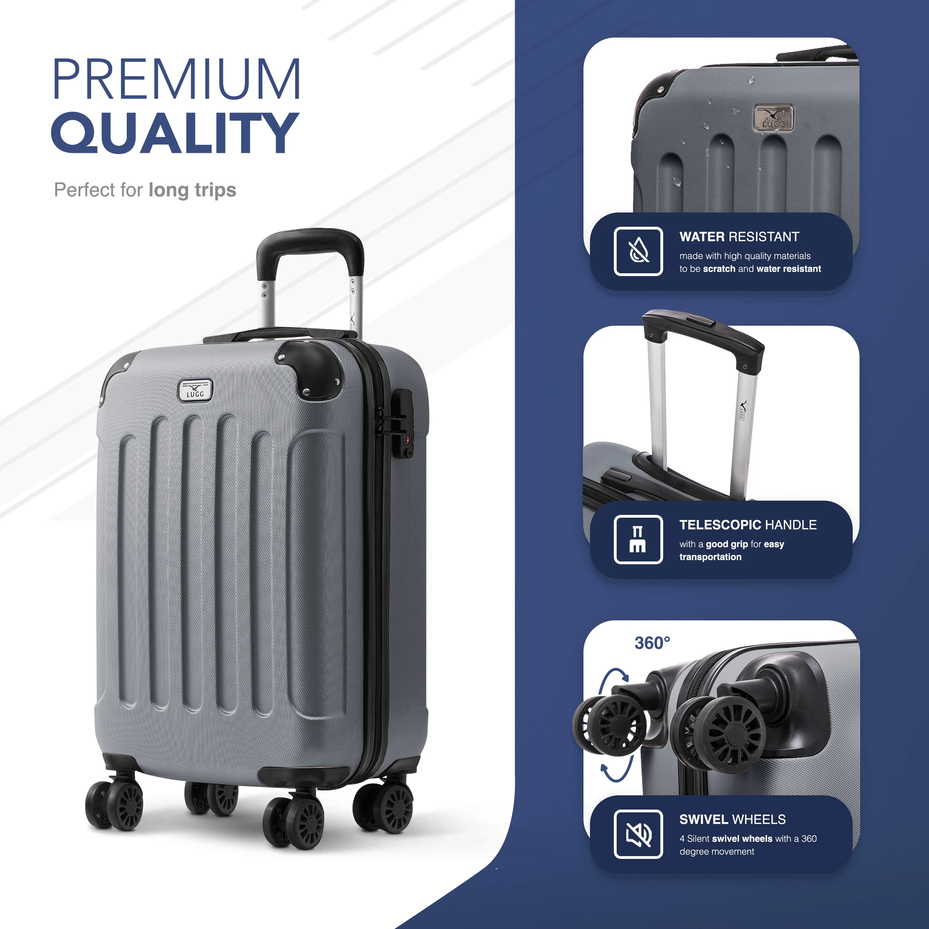 20" Skywander Cabin Suitcase - Silver - Image 5