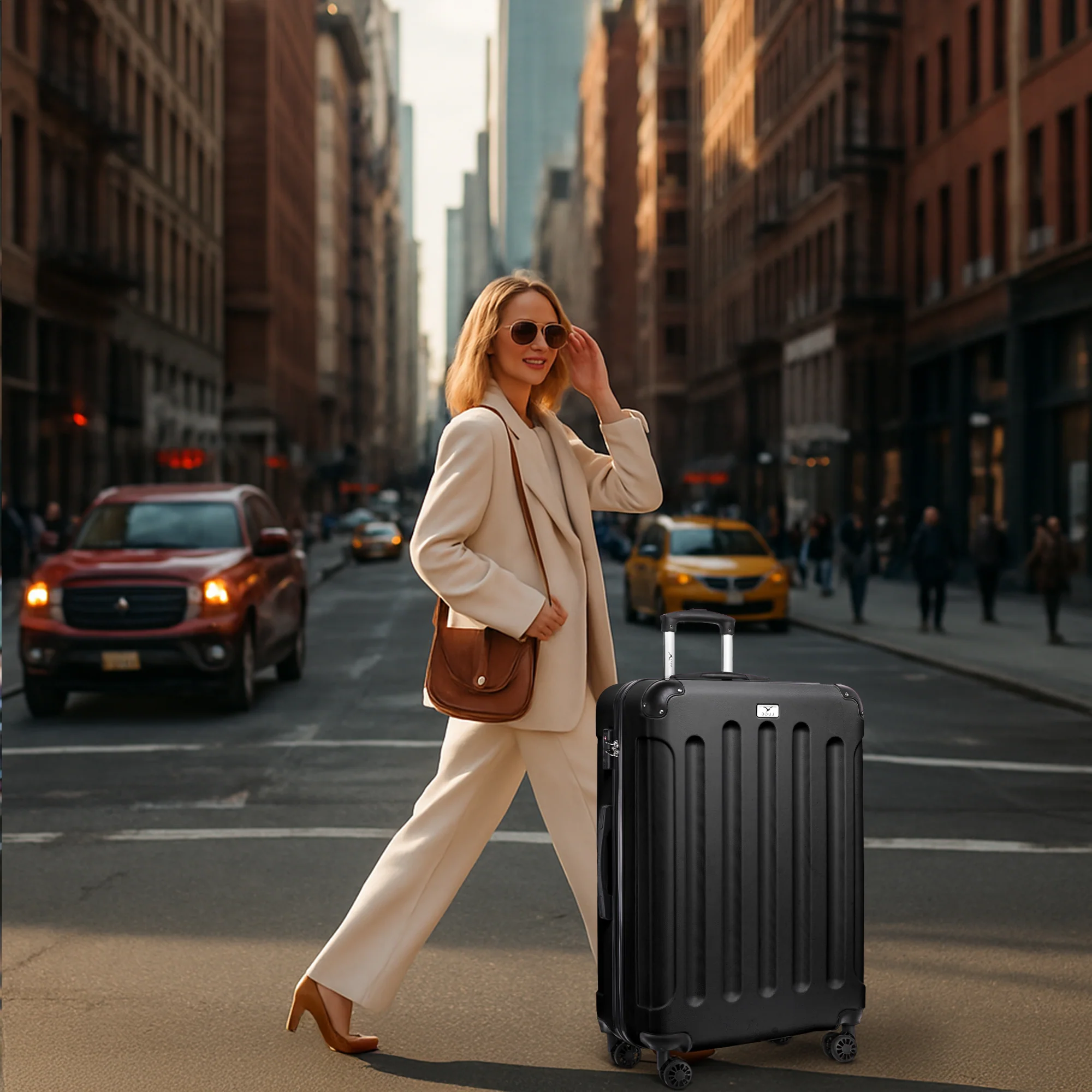28" Skywander Large Suitcase - Black - Image 6