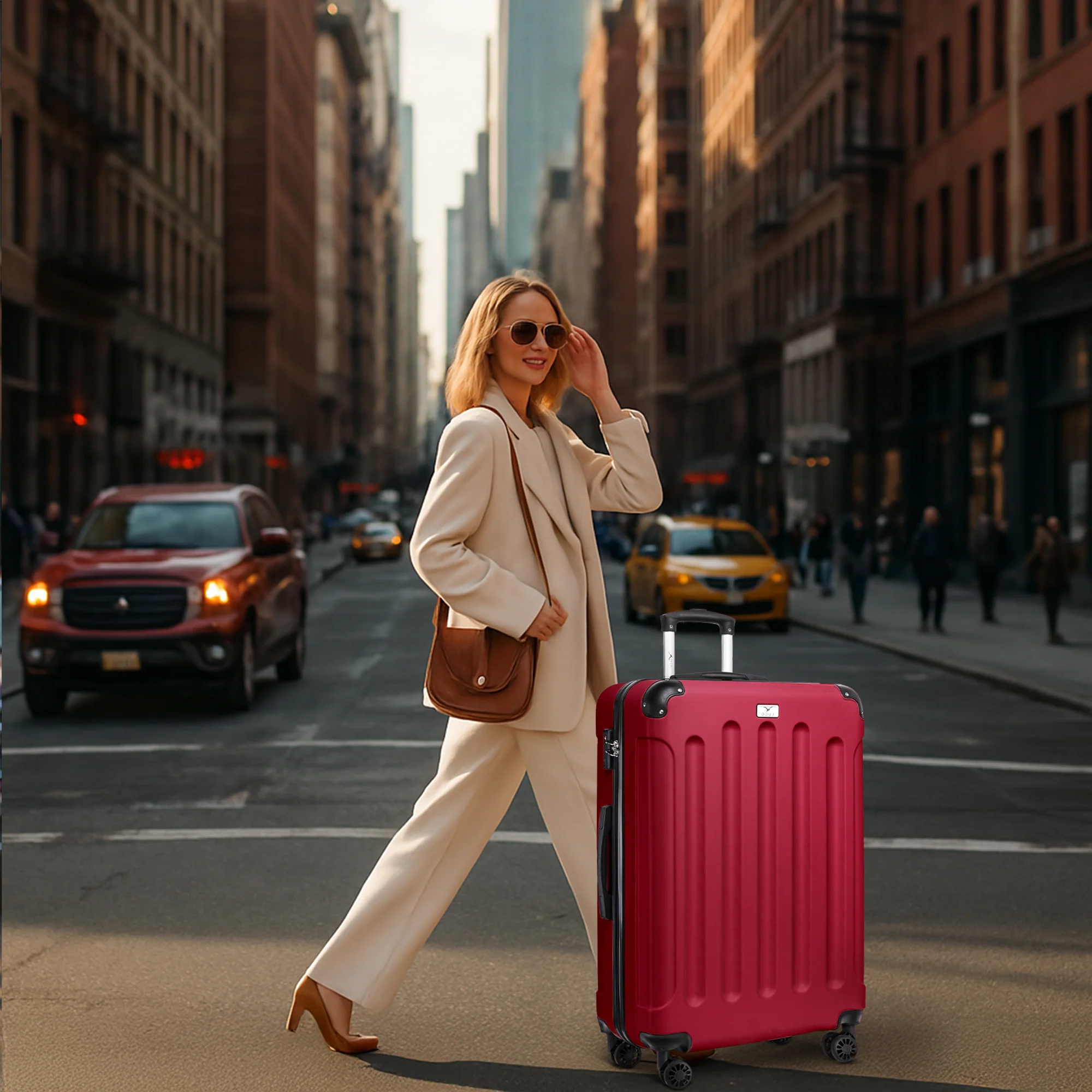 28" Skywander Large Suitcase - Burgundy - Image 6
