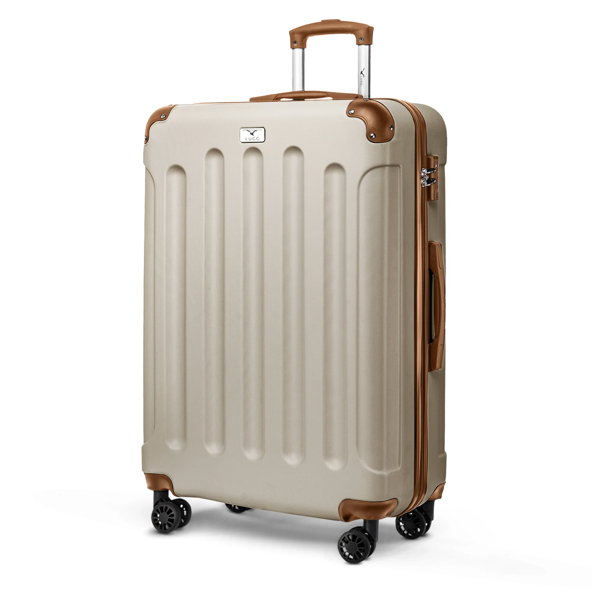 28" Skywander Large Suitcase - Cream & Brown