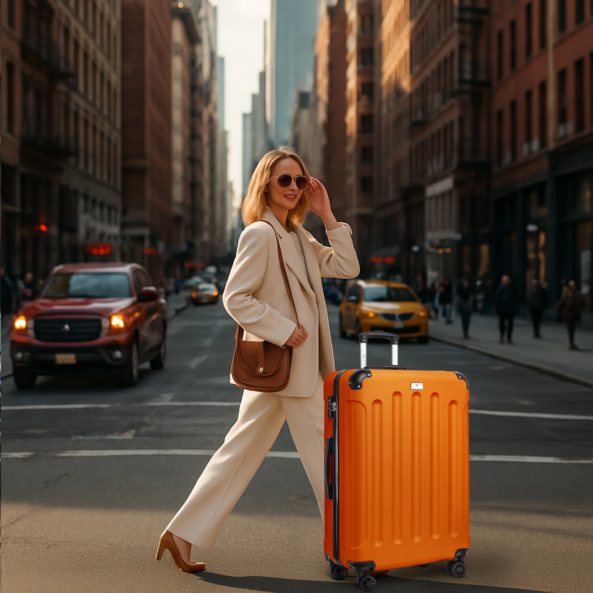 28" Skywander Large Suitcase - Orange - Image 6
