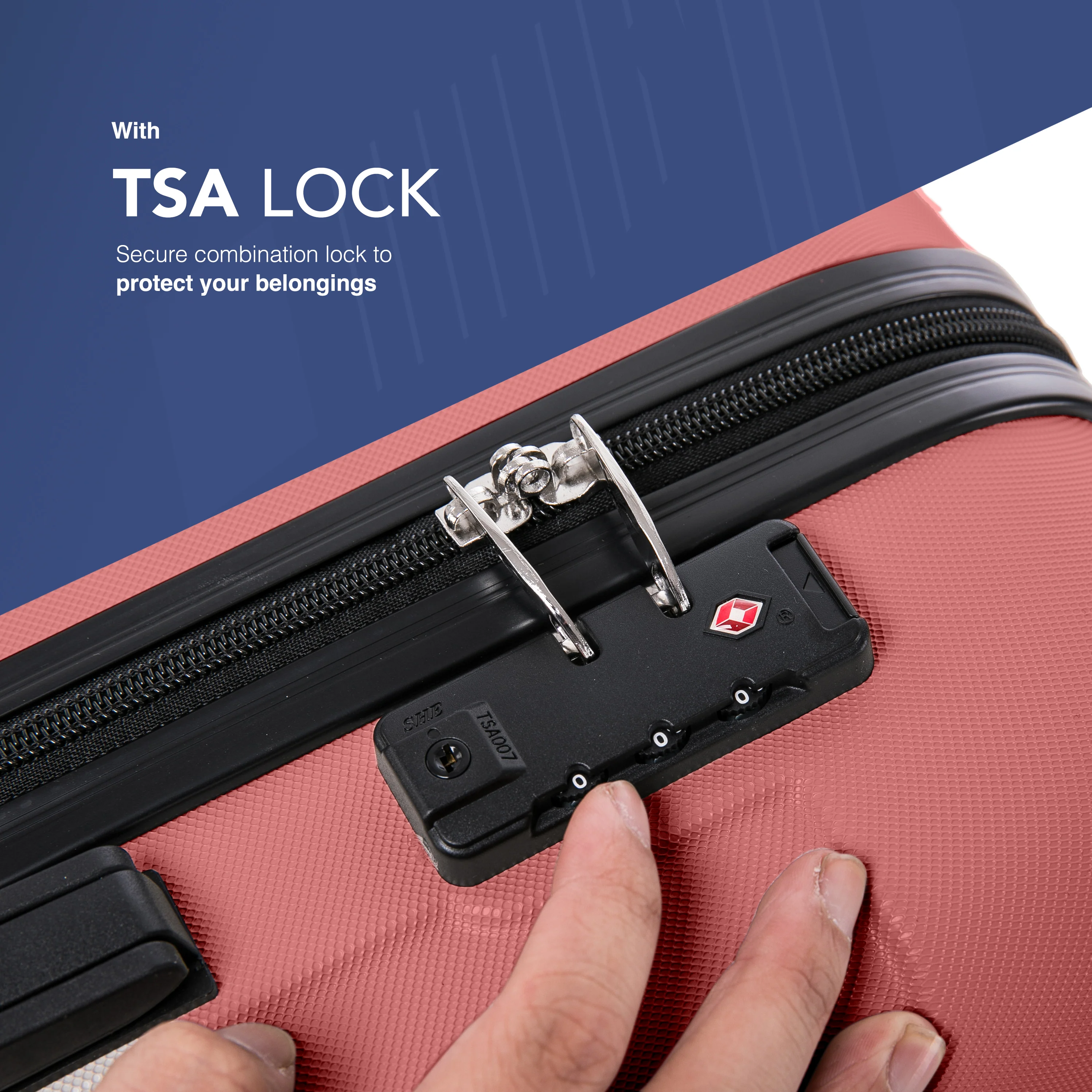 28" Skywander Large Suitcase - Rose Gold - Image 4