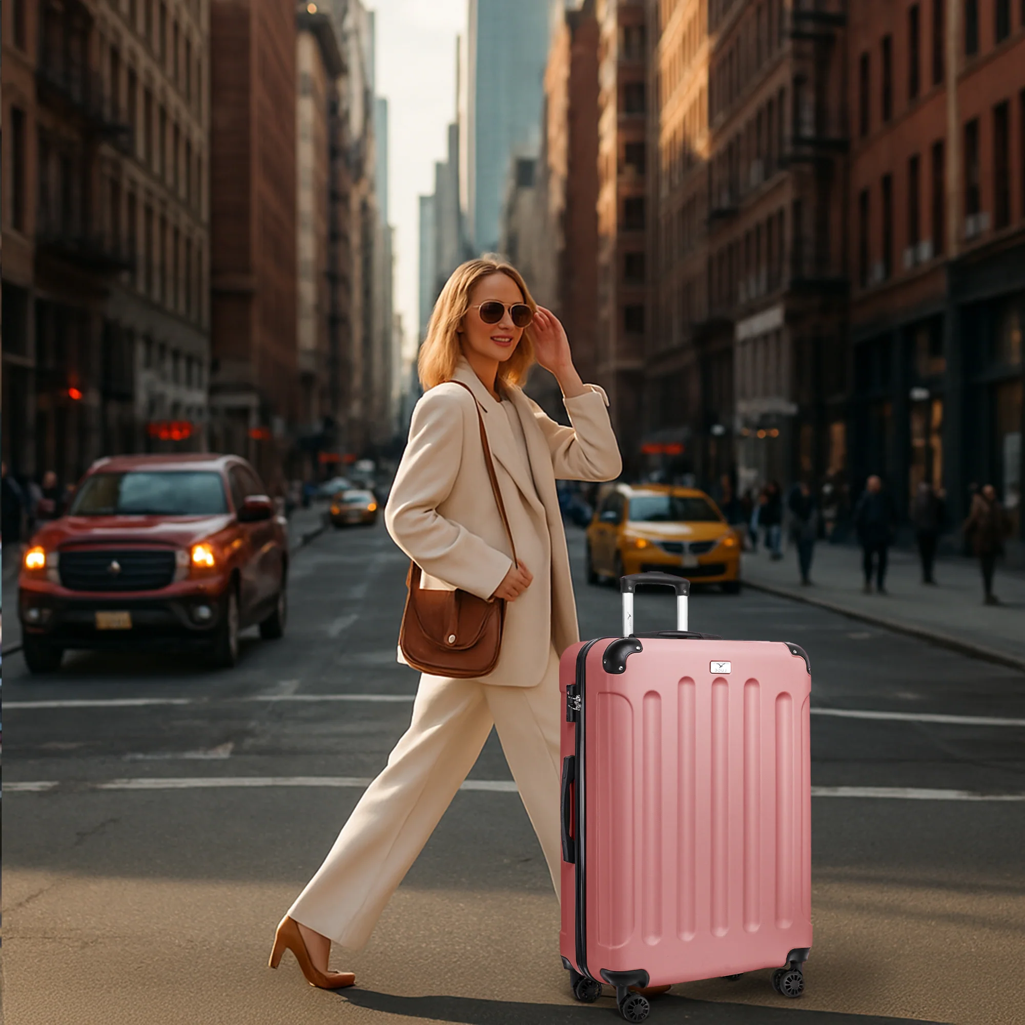 28" Skywander Large Suitcase - Rose Gold - Image 7