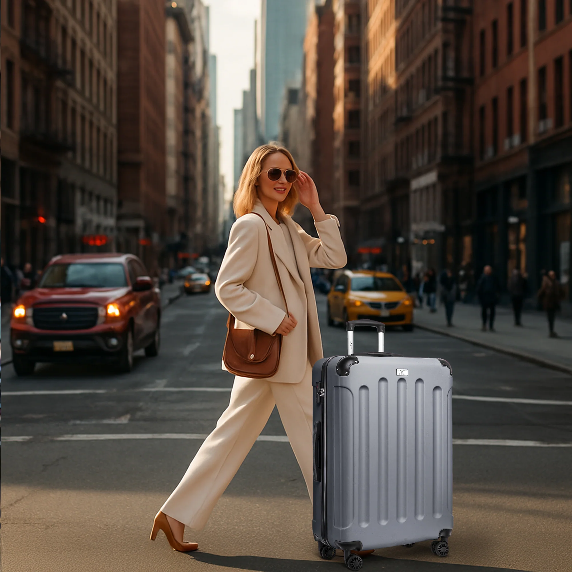 28" Skywander Large Suitcase - Silver - Image 6