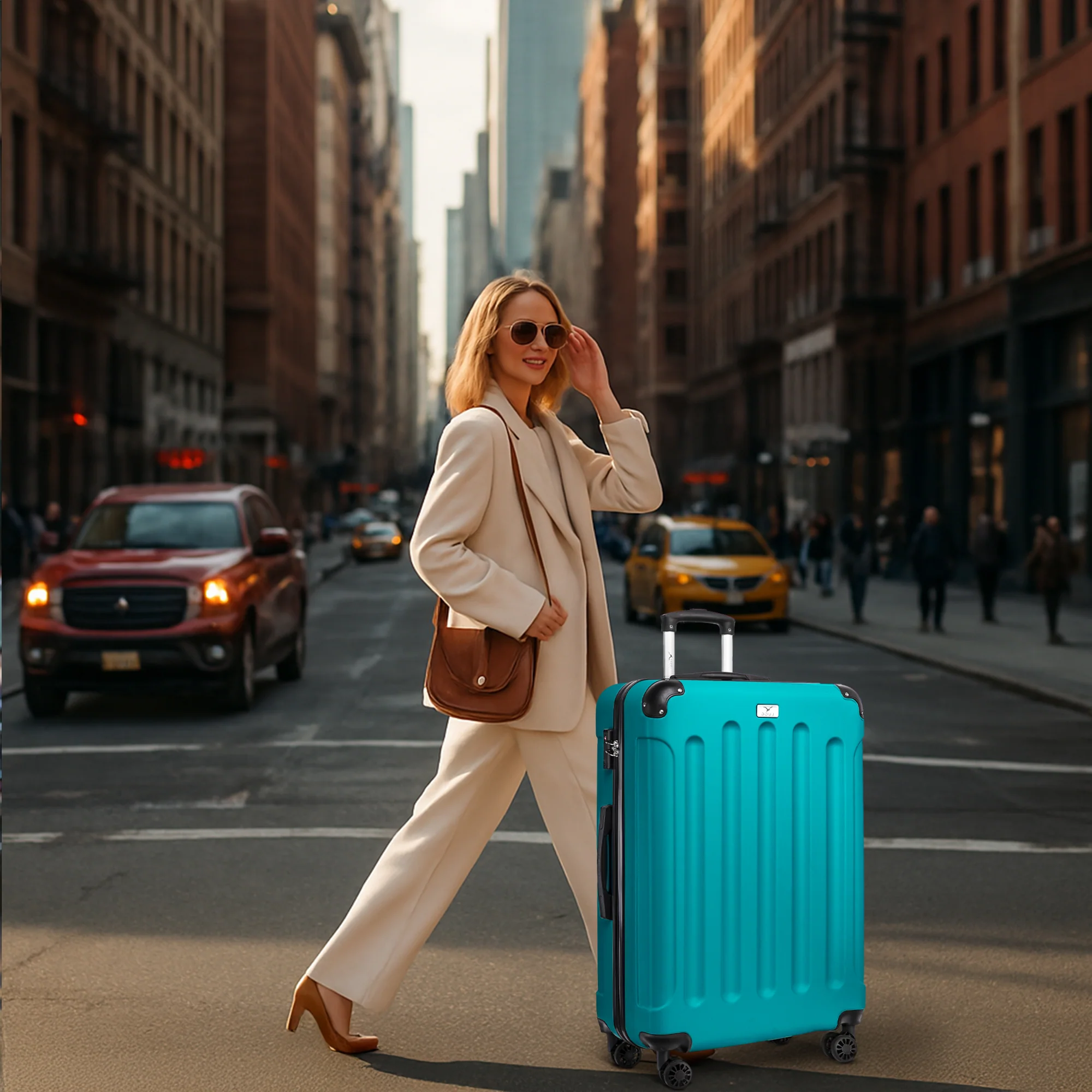 28" Skywander Large Suitcase - Teal - Image 6