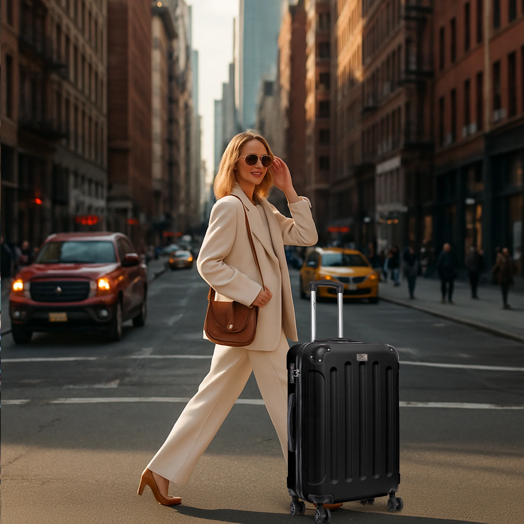 24" Skywander Medium Suitcase - Black - Image 6