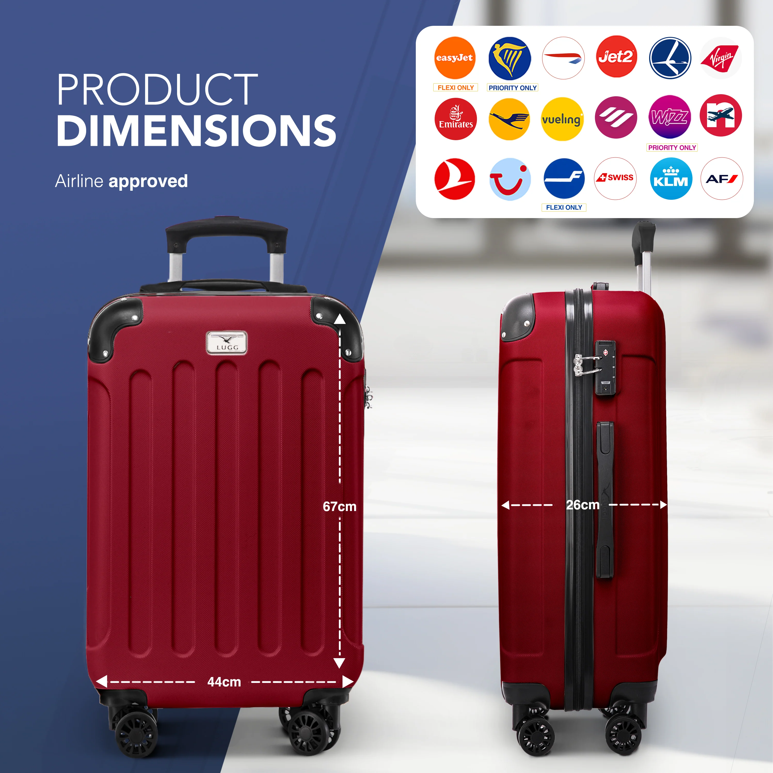 24" Skywander Medium Suitcase - Burgundy - Image 2