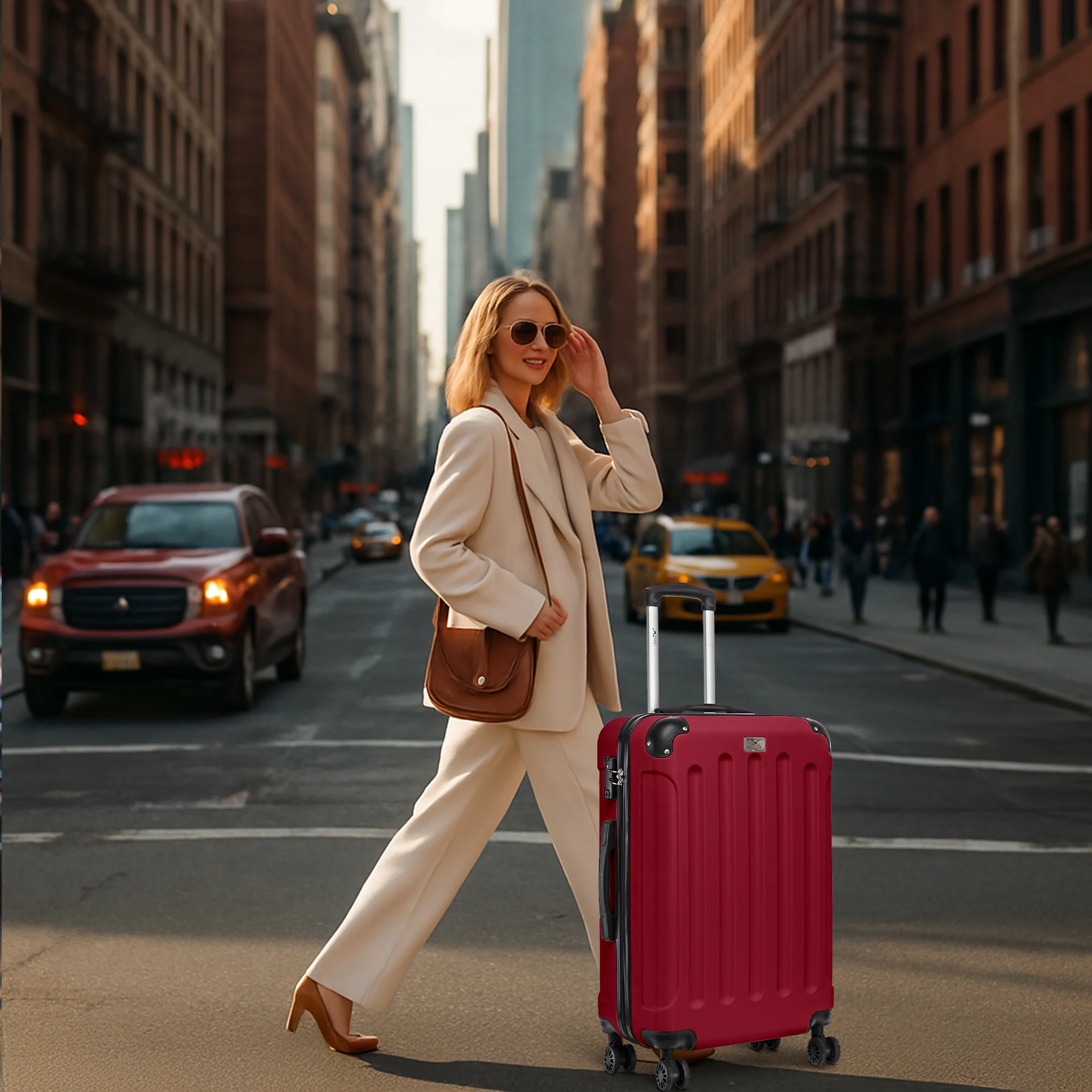 24" Skywander Medium Suitcase - Burgundy - Image 6