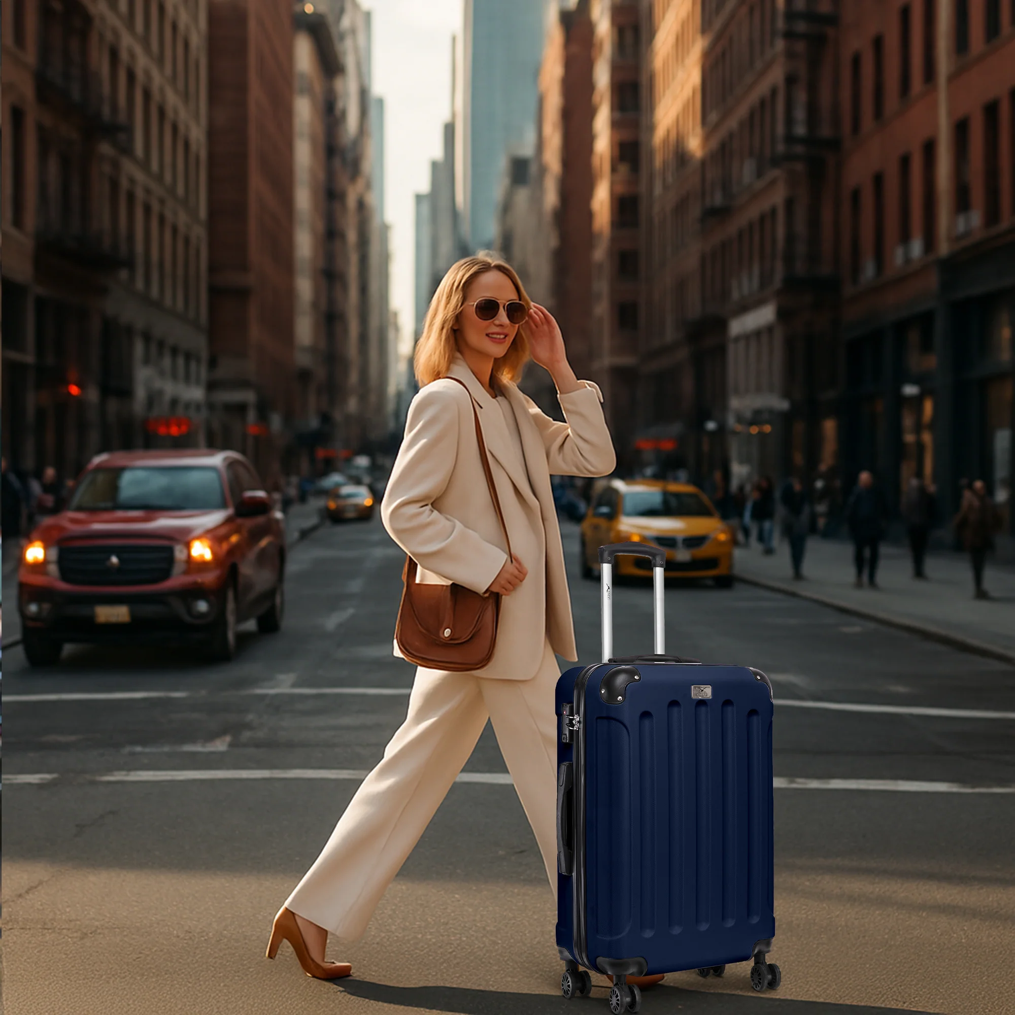 24" Skywander Medium Suitcase - Midnight Blue - Image 6