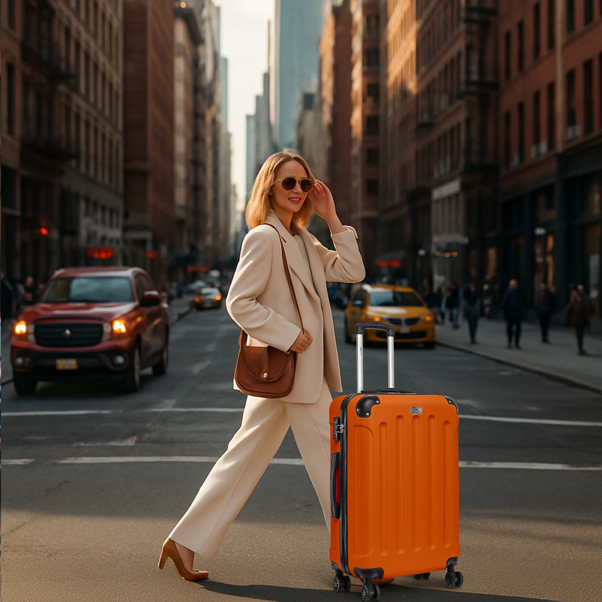 24" Skywander Medium Suitcase - Orange - Image 6