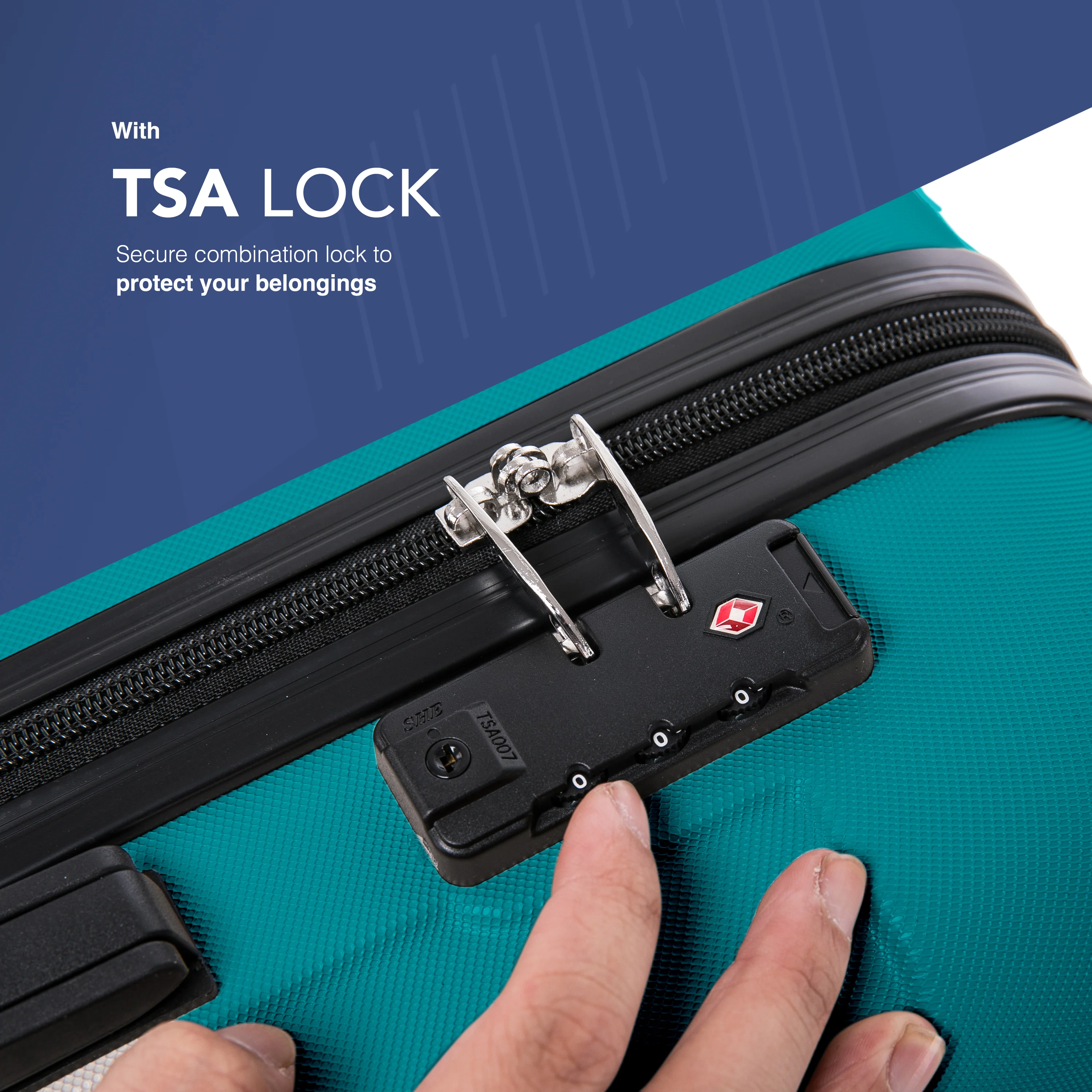 24" Skywander Medium Suitcase - Teal - Image 4