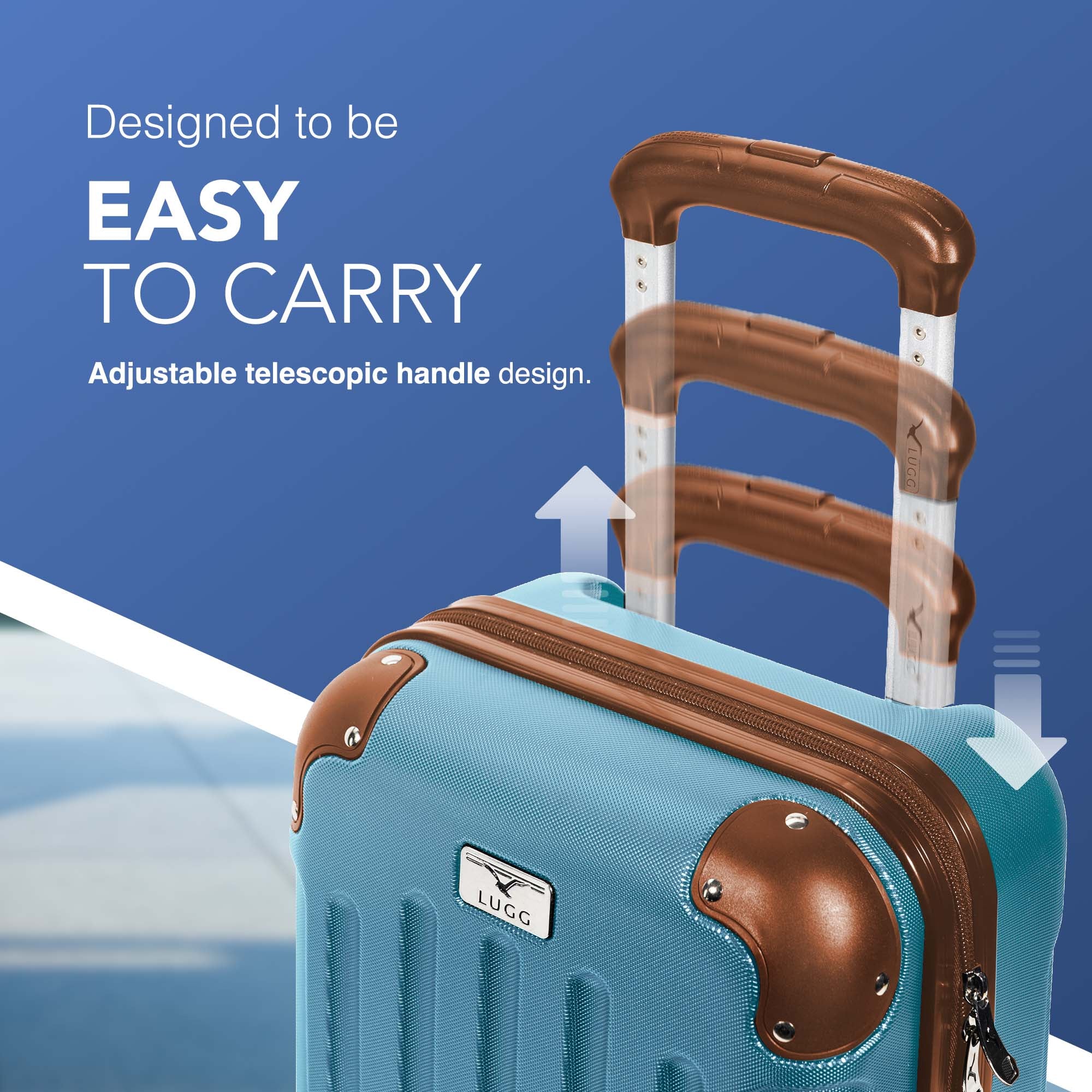 40cm Skywander Underseat Cabin Bag - Blue & Brown - Image 3