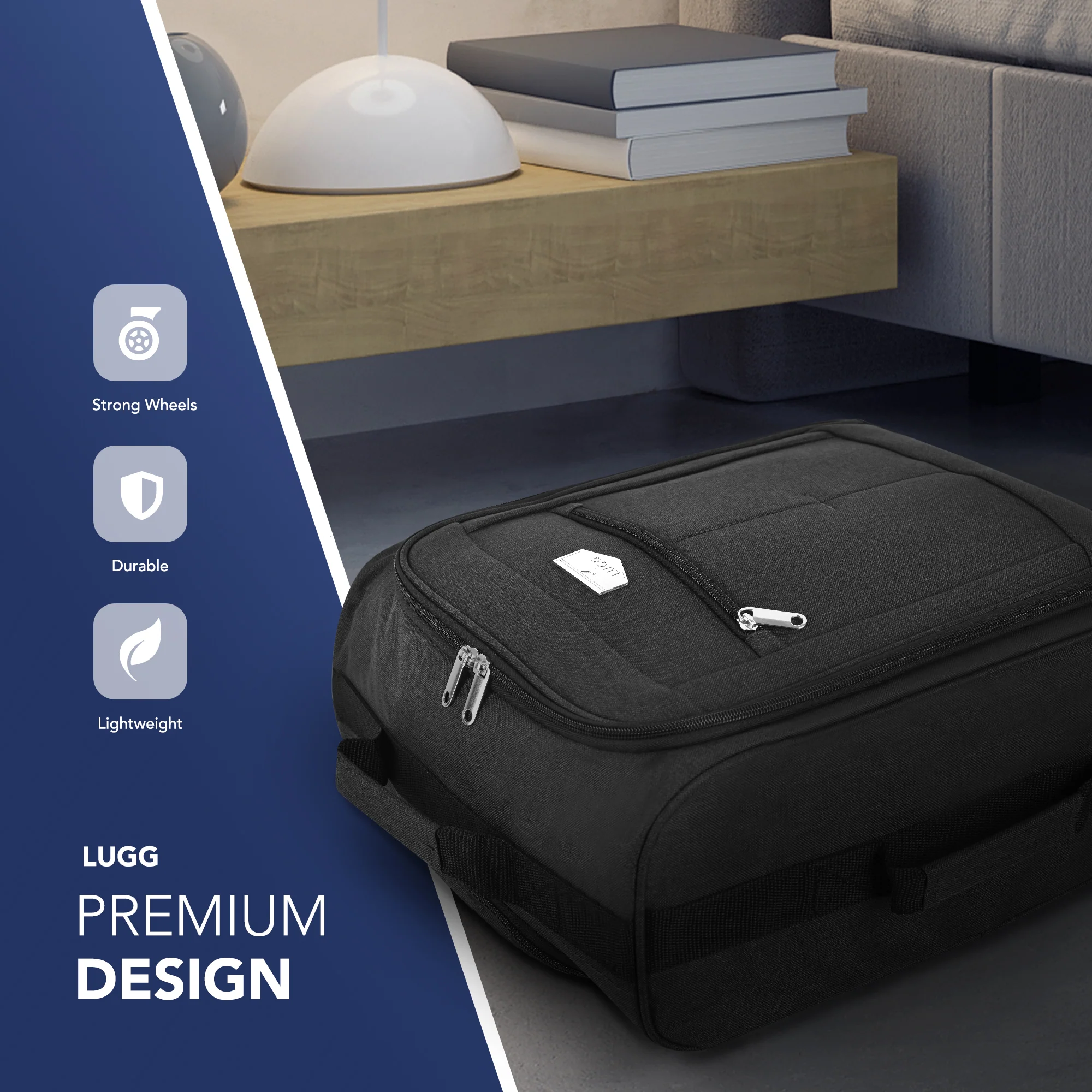 15" Soft Cabin Bag - Black - Image 3