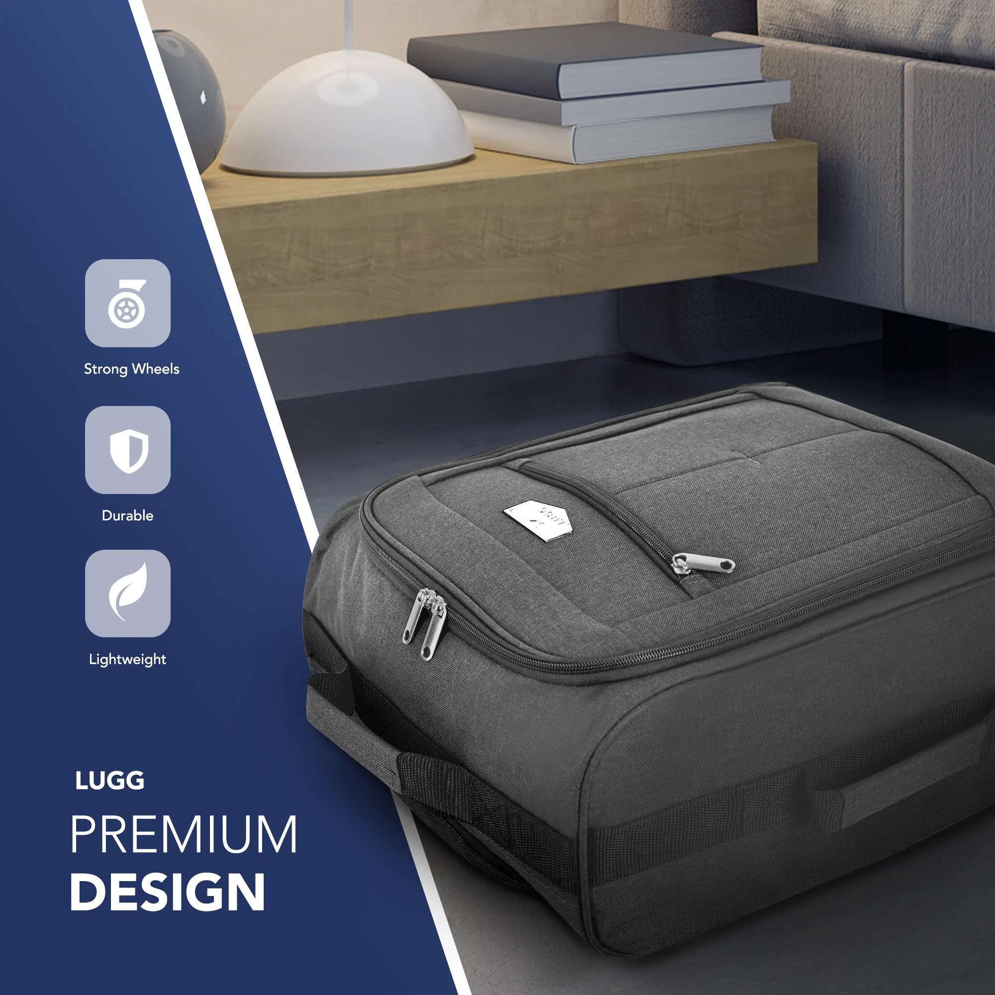 15" Soft Cabin Bag - Grey - Image 3