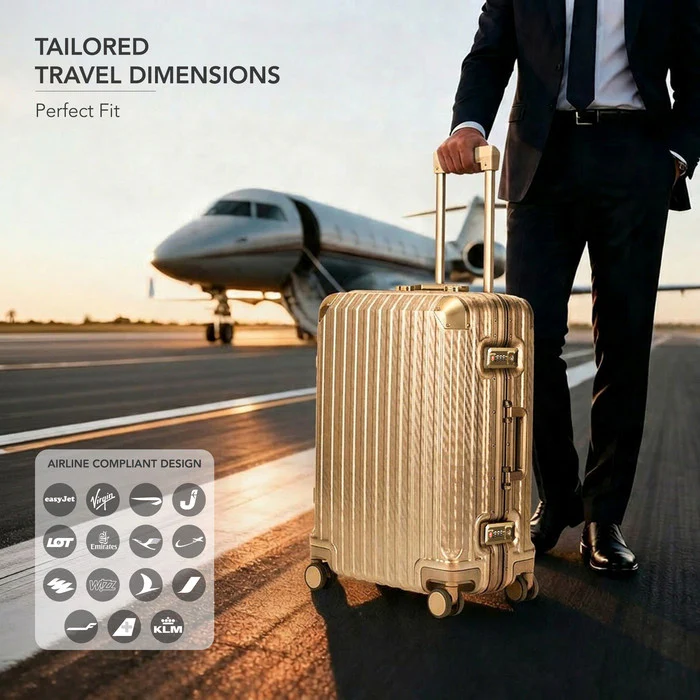 24" Solo Explorer Medium Suitcase - Gold - Image 3
