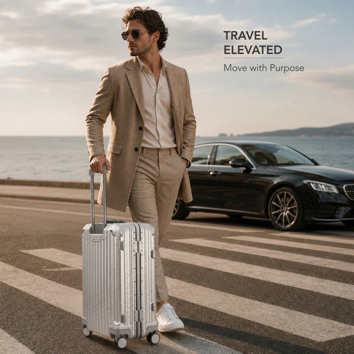 24" Solo Explorer Medium Suitcase - Metallic Silver - Image 12
