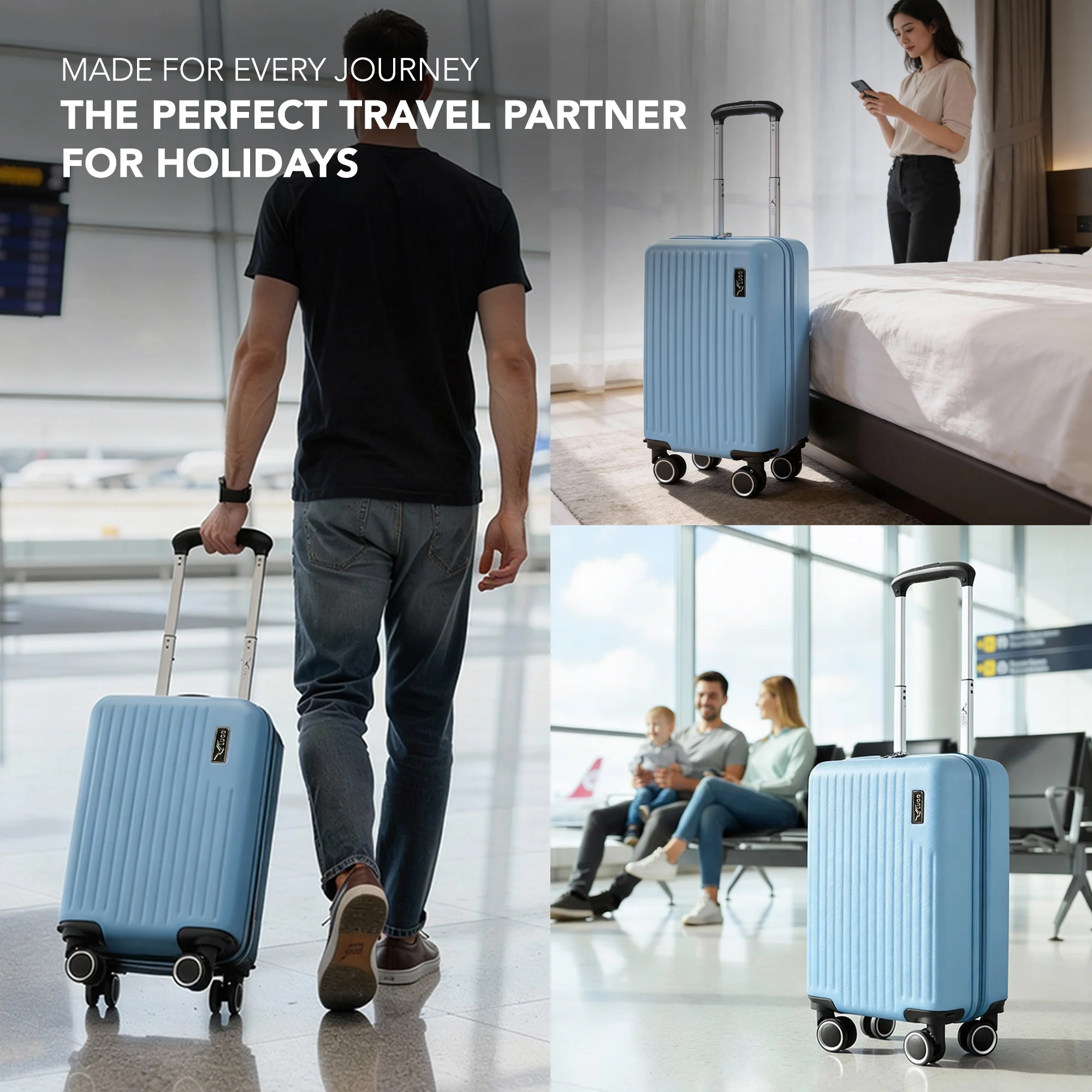 40cm Vacay Underseat Cabin Bag - Sky Blue - Image 10