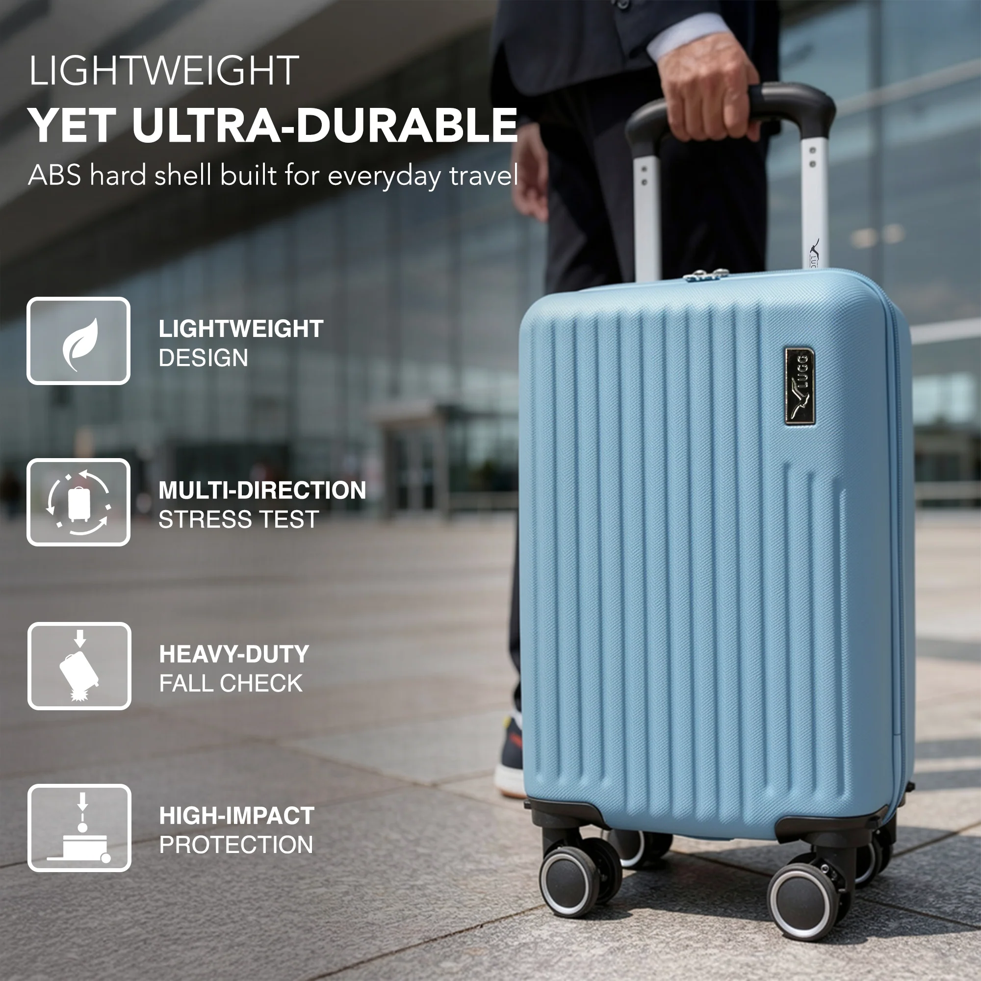 40cm Vacay Underseat Cabin Bag - Sky Blue - Image 3