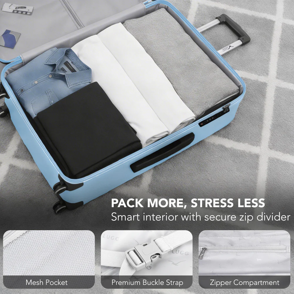 32" Vacay XL Suitcase - Sky Blue - Image 8
